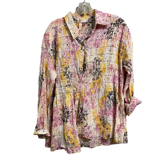 Anthropologie Smocked Printed Buttondown Blouse Size XS - Picture 5 of 7